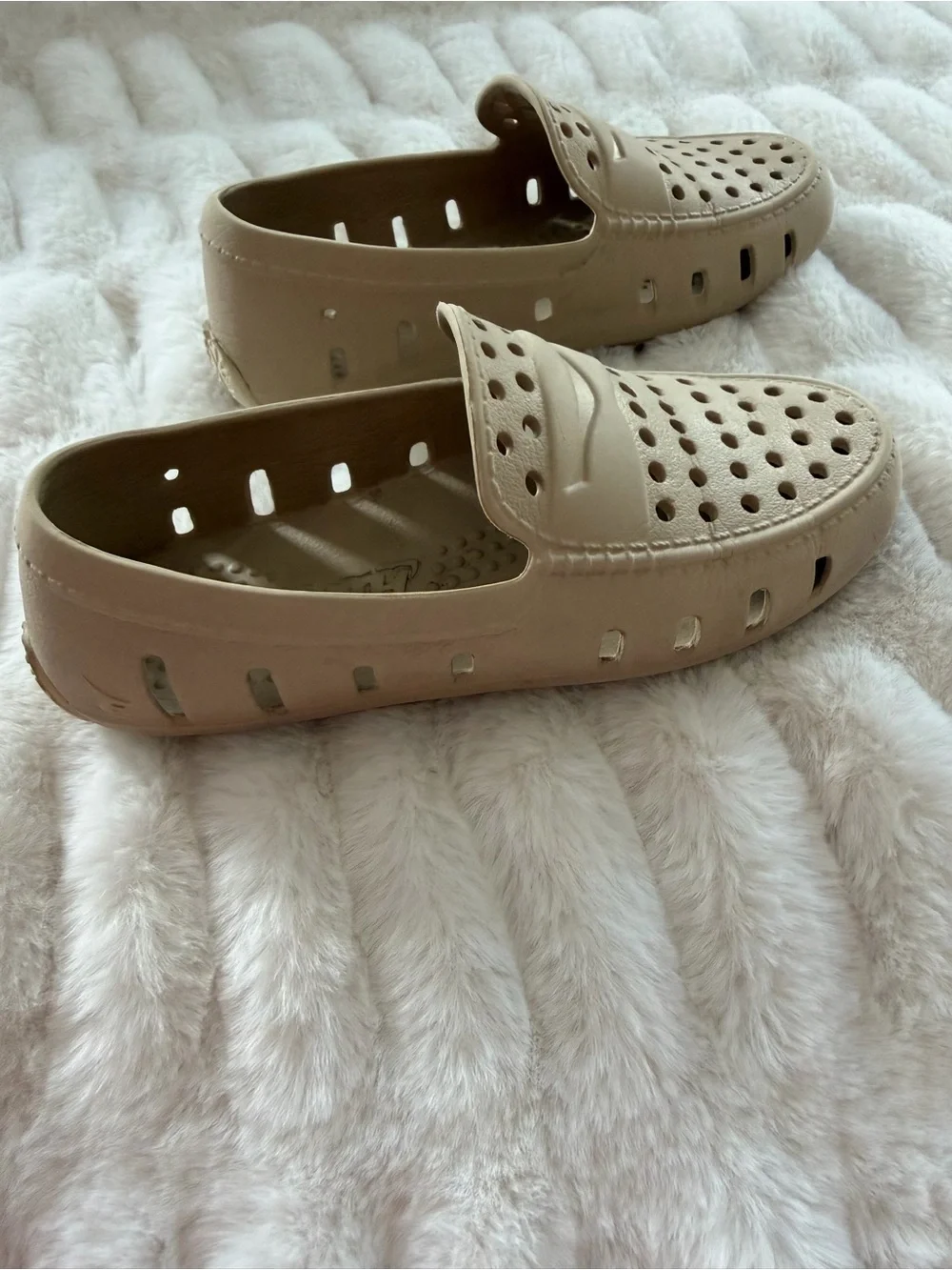 Kids Floafers Slip-On Moccasins in Beige